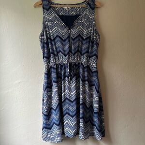 Maurices Navy and White Chevron Mini Dress